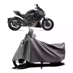 Auto Pearl Two Wheeler Cover with Bag for Ducati Diavel, Silver-picture-32