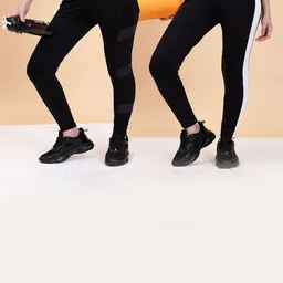 KRONMENINEN Pack Of 2 Striped 4Way Stretchable Skinny Fit Rapid Dry Ankle Length Tights-picture-13