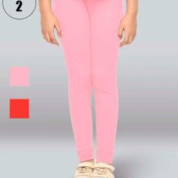Lyra Kids Pink & Red Skinny Fit Leggings (Pack of 2)-9