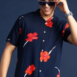 Mast & Harbour Men Floral Printed Cuban Collar Casual Shirt-image-65