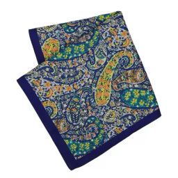 Louis Philippe Navy & Yellow Printed Pocket Square-image-90