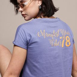 The Roadster Life Co. Typography Printed Extended Sleeves Pure Cotton Boxy T-shirt-image-70