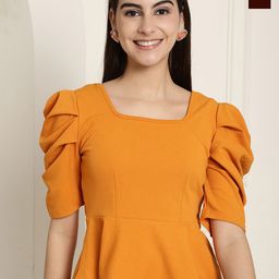 Tromko Women Puff Sleeve Multicolor Top-image-2
