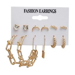 YouBella Set Of 6 Gold-Plated Artificial Stones Studded Circular Shaped Studs image 3