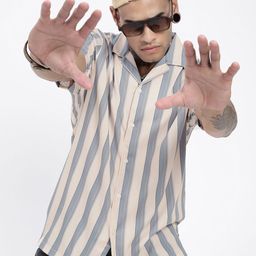 SHOWOFF Men Comfort Opaque Striped Casual Shirt-image-75