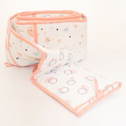 Yellow Doodle Quilted Cot Bumper In The Sky - Peach-picture-11
