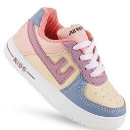 Lil Lollipop Colour Blocked & Perforated Lace Up Shoes - Blue-image-104
