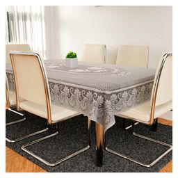 Kuber Industries Dining Table CoverLuxurious Net Floral S-19 DesignCotton Anti Skid & Waterproof Tablecloth for Home Decoration60X90 Inch (Maroon)-26