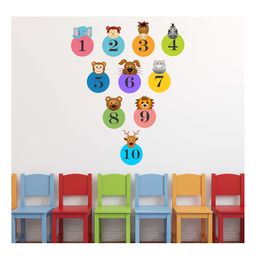 Wallstick Happy Animals with Numbers wall sticker Vinyl-image-78