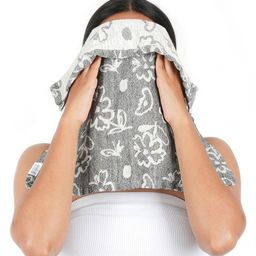 Doctor Towels Pack of 4 Banana Jacquard Floral Printed Face Towels - Charcoal-18