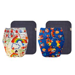 Dumbledo Premium Cloth Diaper with Leak-Proof, Absorbent 6-layer Black Insert - Dryfeel with Comfortable Fit for 3 Months to 3 Years, Pack of 2-19