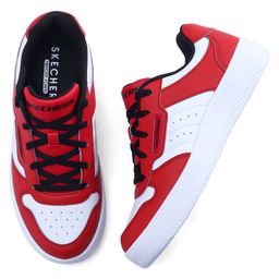 Skechers Lace Up Casual Shoes - Red & White-image-7