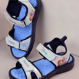 Kidsville Disney Frozen Featuring Anna & Elsa Designed Velcro Closure Sandals - Navy & Light Blue-picture-25
