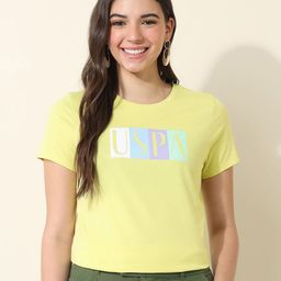 U.S. Polo Assn. Women Regular Fit Typography Printed Round Neck Cotton T-shirt-image-89