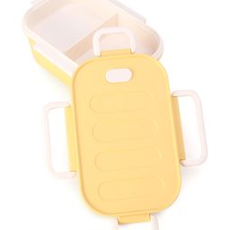 fab n funky Double Layer Lunch Box With Clip Lock Closure - Yellow image 2