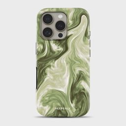 PEEPERLY Women iPhone 13 Moss Marble Abstract Impact Resistant Crystal Back Case-picture-26