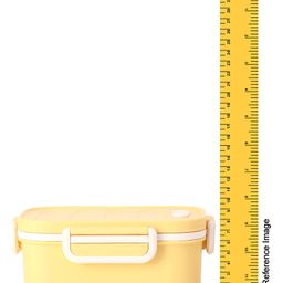 fab n funky Double Layer Lunch Box With Clip Lock Closure - Yellow image 3