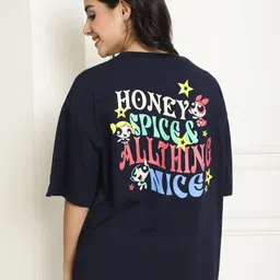 Dreambe Women Typography Printed Fusion Applique T-shirt-picture-24