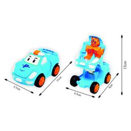 Enorme Unbreakable Mini Multicolored Pull Back Racing Converting Car and Plane Robot Friction Toys Pack of 2 - Color May Vary image 5