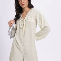 glitchez Gathered Tie-Up Neck Playsuit-picture-17