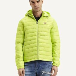 Levi's Lime Green Regular Fit Quilted Hooded Jacket-image-47