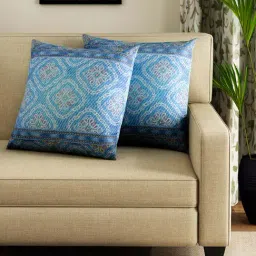 Swayam Blue Cotton 40 cm x 40 cm Cushion Covers - Set of 2-image-61