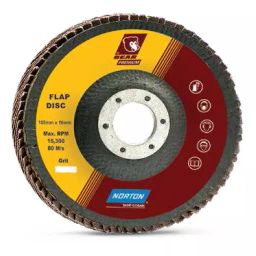Norton 100 mm 80 Grit Aluminum Oxide Flap Disc, FP53-18