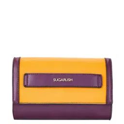 Sugarush Manchester Red & Yellow Textured Wallet for Women-picture-31