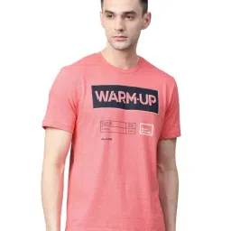 Alcis Red Slim Fit Printed T-Shirt-image-70