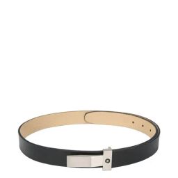 Louis Philippe Black Leather Solid Waist Belt-image-34