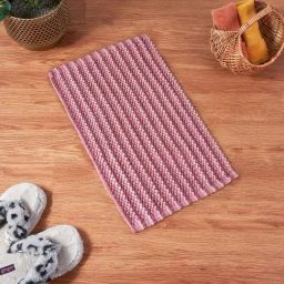 Living Scapes by Pantaloons Dusty Pink Woven Hot Melt Latex Backing Bath Mat-13