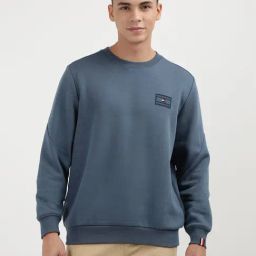 Tommy Hilfiger Blue Cotton Regular Fit Pullover-picture-29