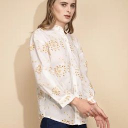 Global Republic White Floral Print Shirt-image-65
