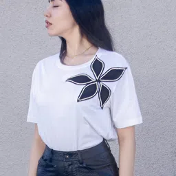 WEAVING CULT Women Floral Printed Round Neck Cotton T-shirt-image-80