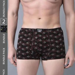 Dollar Bigboss Assorted Cotton Regular Fit Printed Trunks - Pack Of 2-picture-30