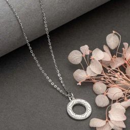 Silberry 925 Sterling Silver Classic Round Pendant with Chain for Women-image-22