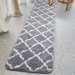 Saral Home Grey & White Microfiber Anti-Slip Runner - Set of 1-image-73