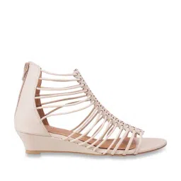 Metro Women's Beige Gladiator Wedges-image-31