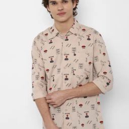 Forever 21 Brown Cotton Regular Fit Printed Shirts-image-30