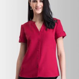 FableStreet Red regular Fit Top-image-0