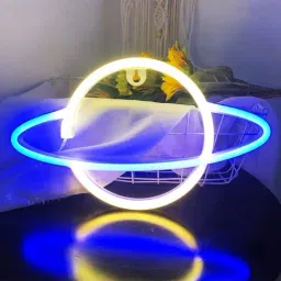 Xergy Neon Signs-Planet Neon Sign Light Decor (White & Blue)-image-84