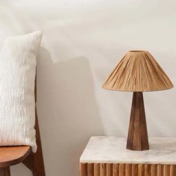 FIG Living Beige Raffia Harmony Table Lamp-9