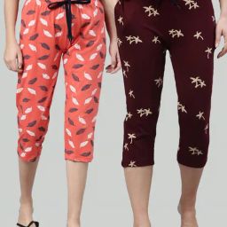 Kryptic Coral & Maroon Printed Capris - Pack of 2-picture-14