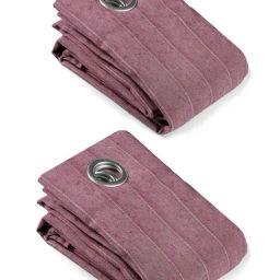 Saral Home Mehroon Cotton Plain Curtain-2