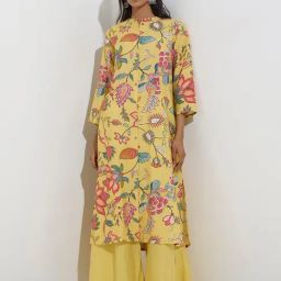 Utsa by Westside Yellow Floral Design A-Line Kurta-image-75