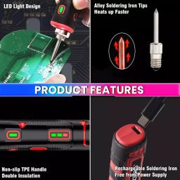 Amici Tools Rechargeable Cordless Soldering Iron DC 5 V 8 W with Touch Sensor Function, LD006A image 2