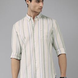 THE BEAR HOUSE Slim Fit Striped Casual Shirt-image-35