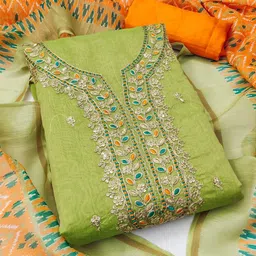 HMP Fashion Floral Embroidered Sequinned Unstitched Dress Material-image-70