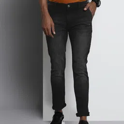 The Indian Garage Co Men Black Slim Fit Stretchable Jeans-picture-26