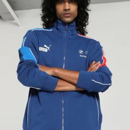 Puma BMW M Motorsport MT7+ Blue Cotton Regular Fit Self Pattern Sports Jacket-image-25